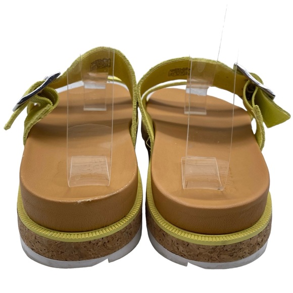 Sorel Sandals Roaming Slide Yellow Suede Leather Casual Chunky Colorful Size 8 - Picture 6 of 11